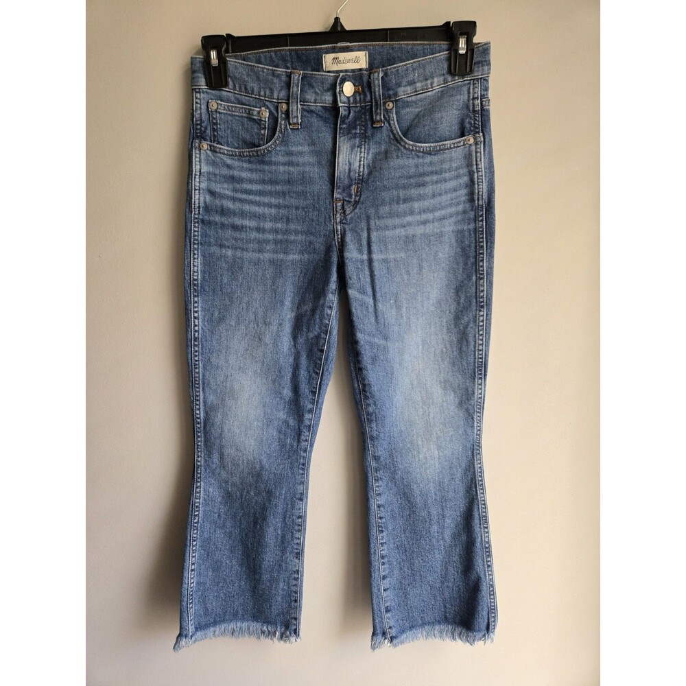 Madewell Cali Demi Boot Cropped Straight Jeans Women's 28 Petite Medium Wash
